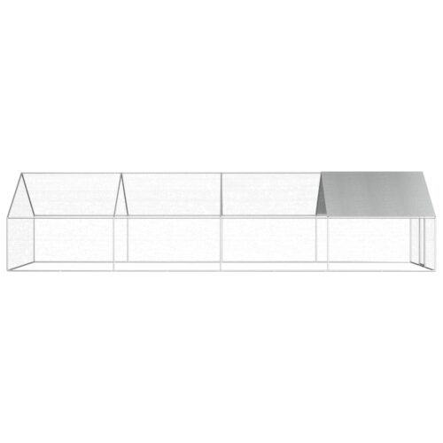 Outdoor Chicken Cage 2.75x8x1.92mGalvanised Steel - Image 3