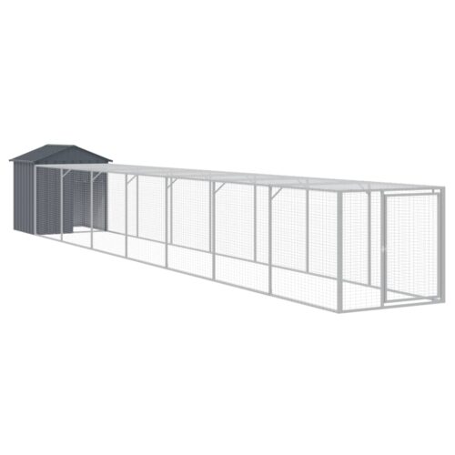 Chicken Cage with Run Anthracite 117x813x123cm Galvanised Steel