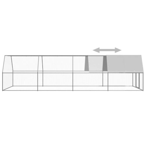 Outdoor Chicken Cage 3x8x2mGalvanised Steel - Image 4