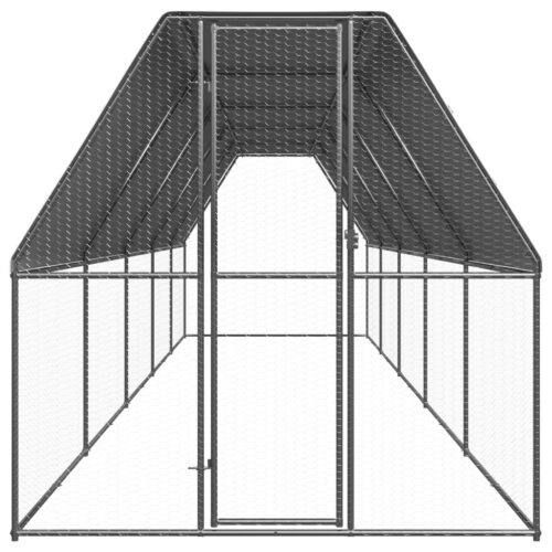 Outdoor Chicken Cage 2x10x2mGalvanised Steel - Image 2
