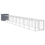 Chicken Cage with Run Anthracite 110x1017x110cm Galvanised Steel