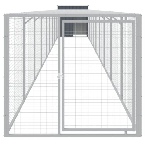 Chicken Cage with Run Anthracite 110x1017x110cm Galvanised Steel - Image 3