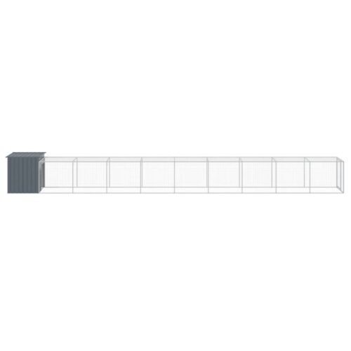 Chicken Cage with Run Anthracite 110x1017x110cm Galvanised Steel - Image 4