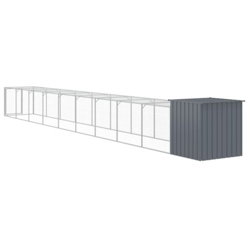 Chicken Cage with Run Anthracite 110x1017x110cm Galvanised Steel - Image 5