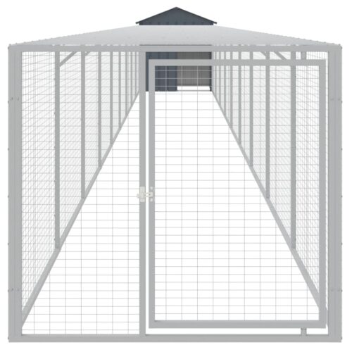 Chicken Cage with Run Anthracite 117x1017x123cm Galvanised Steel - Image 3