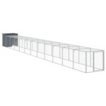 Chicken Cage with Run Anthracite 110x1221x110cm Galvanised Steel