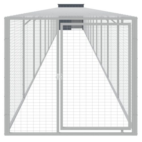 Chicken Cage with Run Anthracite 110x1221x110cm Galvanised Steel - Image 3