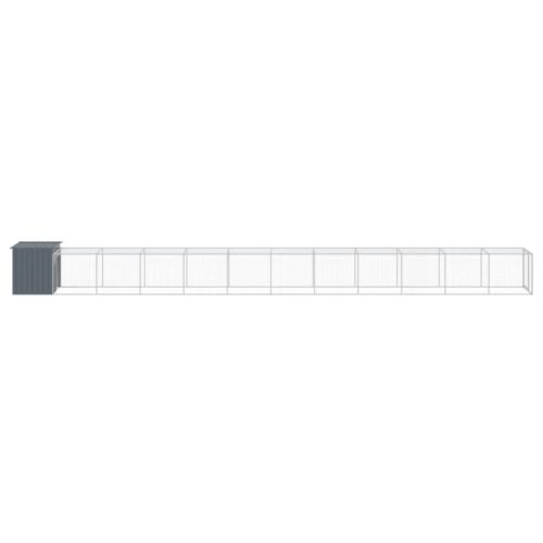 Chicken Cage with Run Anthracite 110x1221x110cm Galvanised Steel - Image 4