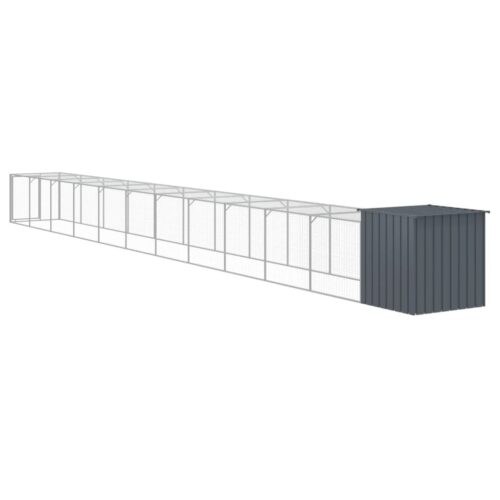 Chicken Cage with Run Anthracite 110x1221x110cm Galvanised Steel - Image 5