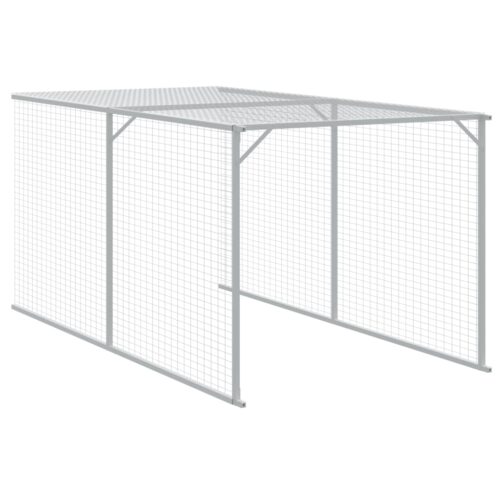 Chicken Cage with Run Anthracite 110x1221x110cm Galvanised Steel - Image 7