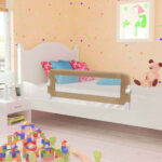 Toddler Safety Bed Rail Taupe 102x42cm Polyester