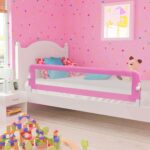 Toddler Safety Bed Rail Pink 180x42cm Polyester