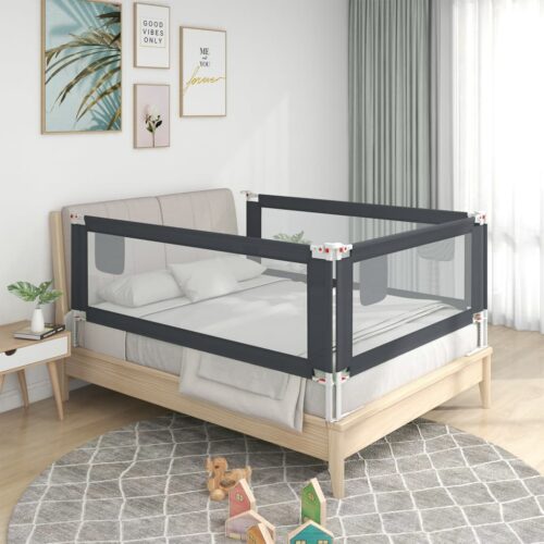 Toddler Safety Bed Rail Dark Grey 160x25cm Fabric