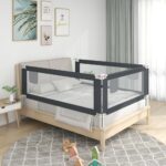 Toddler Safety Bed Rail Dark Grey 200x25cm Fabric