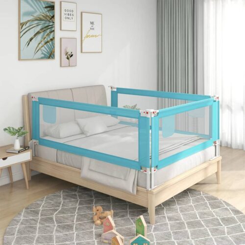 Toddler Safety Bed Rail Blue 200x25cm Fabric