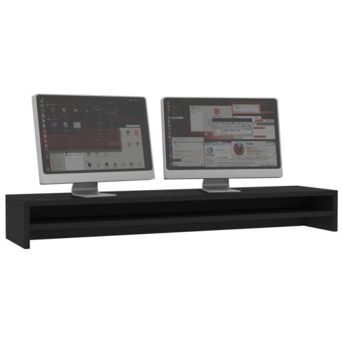 Monitor Stand Black 100x24x13cm Engineered Wood - Image 3