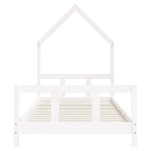 Kids Bed Frame White 92x187cm Single Solid Wood Pine - Image 4