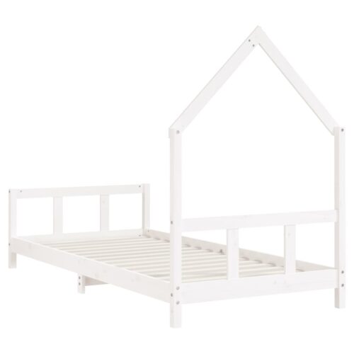 Kids Bed Frame White 92x187cm Single Solid Wood Pine - Image 6