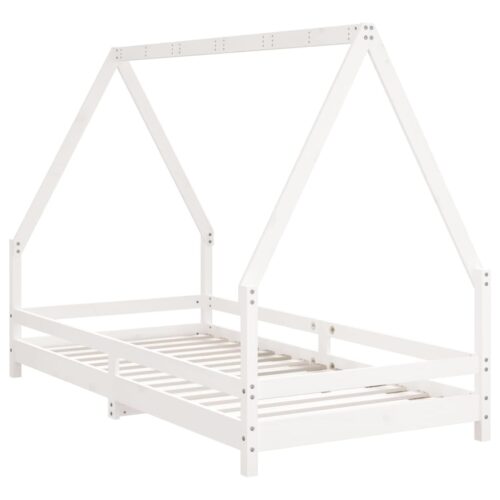 Kids Bed Frame White 90x190cm Solid Wood Pine - Image 3