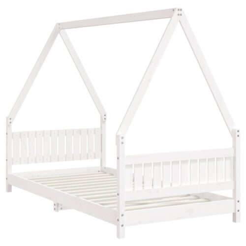 Kids Bed Frame White 90x190cm Solid Wood Pine - Image 3
