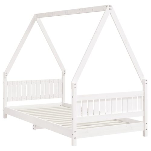 Kids Bed Frame White 90x190cm Solid Wood Pine - Image 6