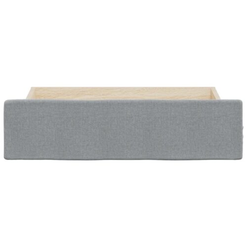 Bed Drawers 2 pcs Light Grey Engineered Wood and Fabric - Image 4