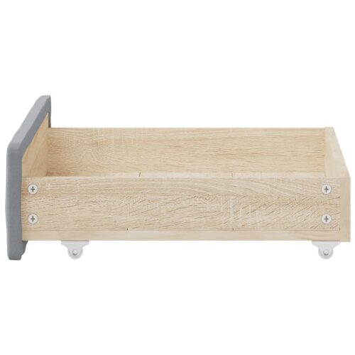 Bed Drawers 2 pcs Light Grey Engineered Wood and Fabric - Image 5