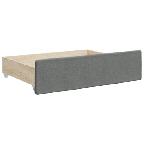 Bed Drawers 2 pcs Dark Grey Engineered Wood and Fabric - Image 3