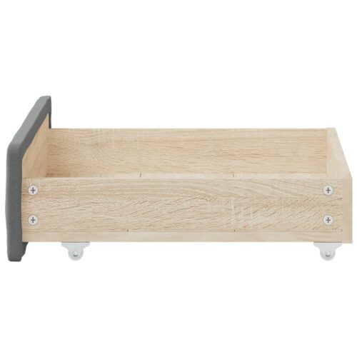 Bed Drawers 2 pcs Dark Grey Engineered Wood and Fabric - Image 5