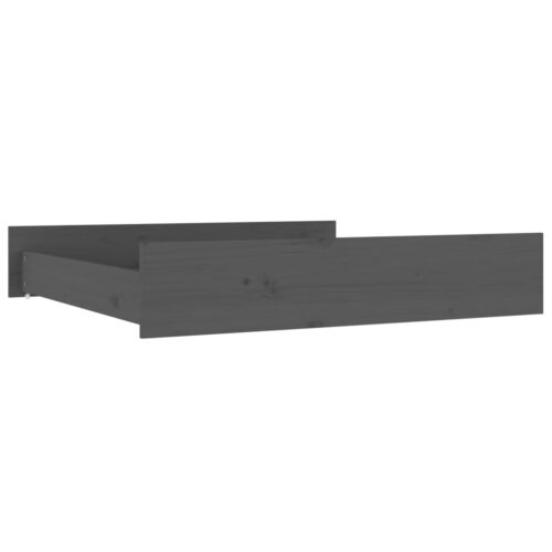 Bed Drawers 2 pcs Grey Solid Wood Pine - Image 3