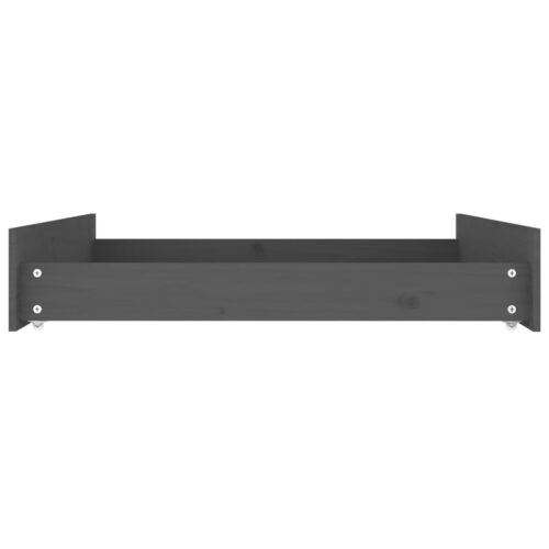 Bed Drawers 2 pcs Grey Solid Wood Pine - Image 5