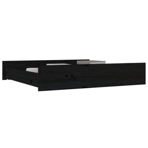 Bed Drawers 2 pcs Black Solid Wood Pine - Image 6