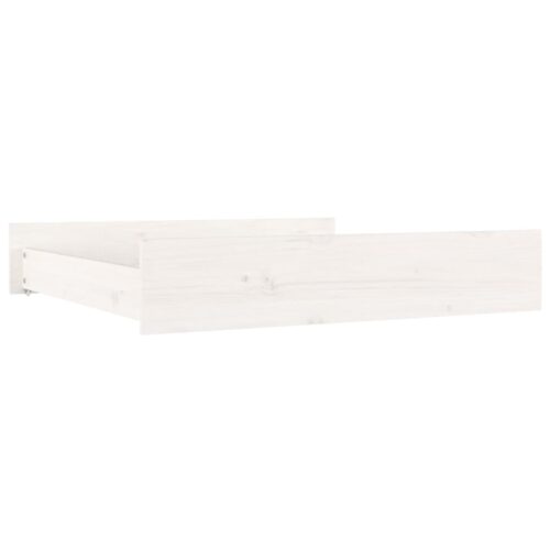 Bed Drawers 2 pcs White Solid Wood Pine - Image 3