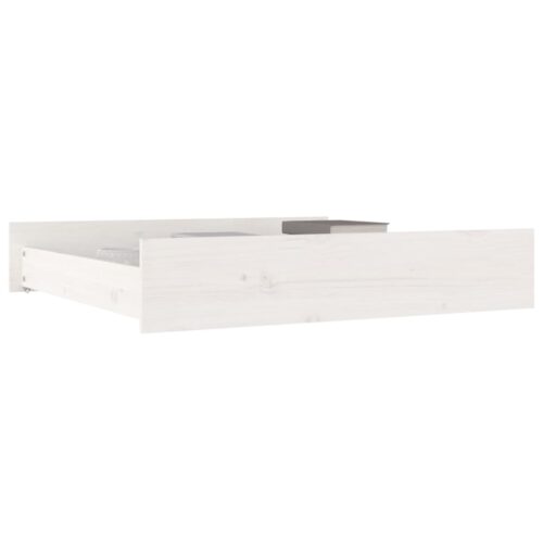 Bed Drawers 2 pcs White Solid Wood Pine - Image 6