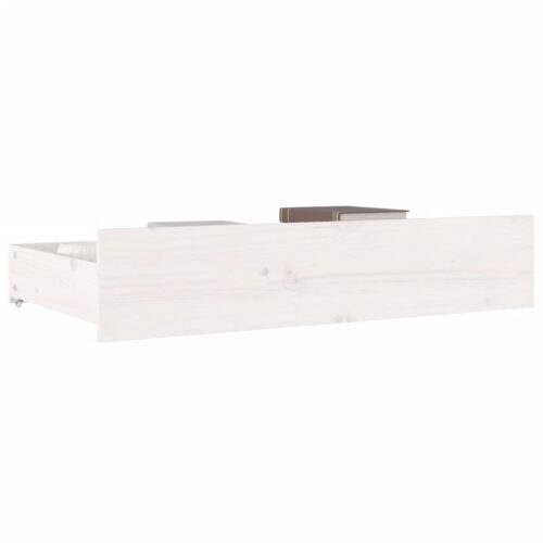 Bed Drawers 4 pcs White Solid Wood Pine - Image 6