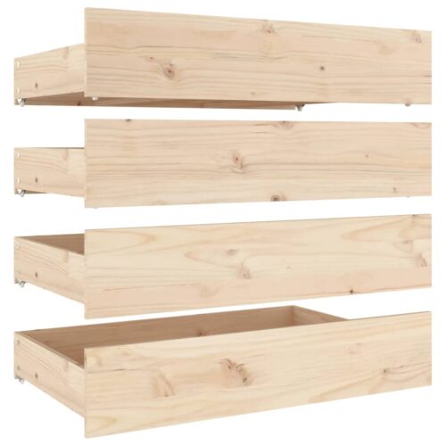 Bed Drawers 4 pcs Solid Wood Pine - Image 2