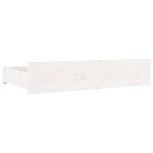 Bed Drawers 4 pcs White Solid Wood Pine - Image 3
