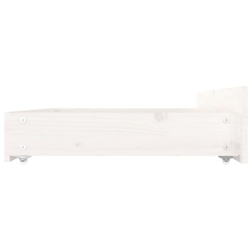 Bed Drawers 4 pcs White Solid Wood Pine - Image 5