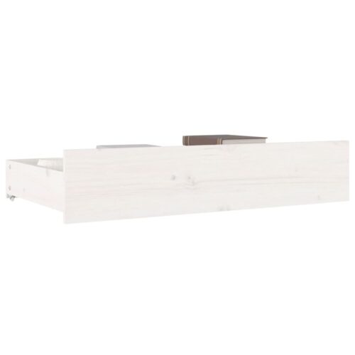 Bed Drawers 4 pcs White Solid Wood Pine - Image 6