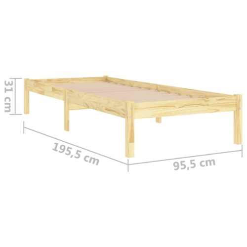 Bed Frame Solid Wood 90x190cm - Image 8