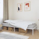 Metal Bed Frame White 107x203cm King Single
