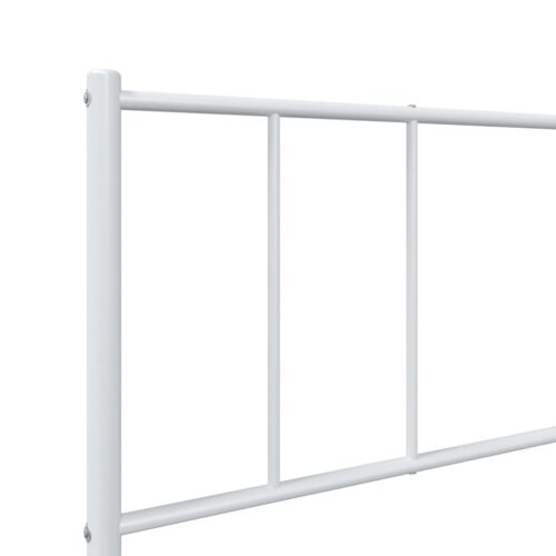 Metal Bed Frame with Headboard White 107x203cm King Single - Image 9