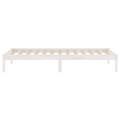 Bed Frame White Solid Wood 90x190cm - Image 5