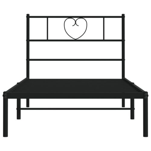 Metal Bed Frame with Headboard Black 107x203cm King Single - Image 5