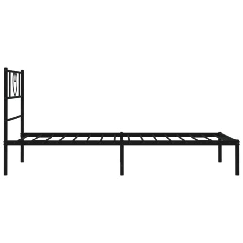 Metal Bed Frame with Headboard Black 107x203cm King Single - Image 6