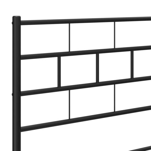 Metal Bed Frame with Headboard Black 107x203cm King Single - Image 8
