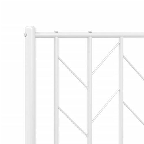 Metal Bed Frame with Headboard White 107x203cm King Single - Image 8