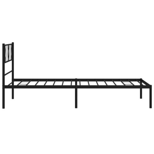 Metal Bed Frame with Headboard Black 107x203cm King Single - Image 6