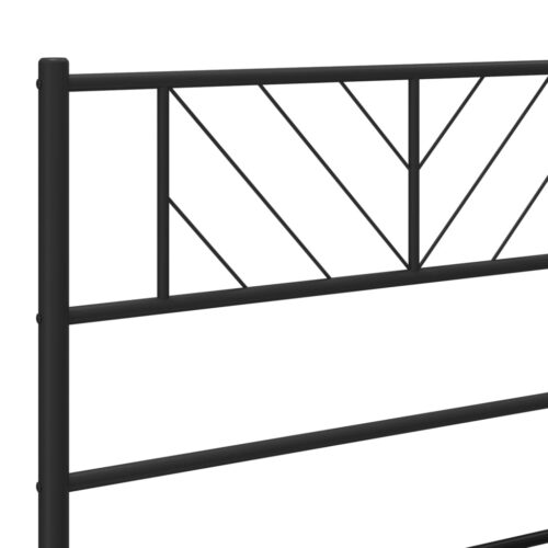 Metal Bed Frame with Headboard Black 107x203cm King Single - Image 8
