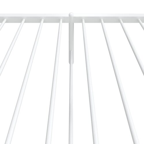 Metal Bed Frame with Footboard White 90x190cm - Image 8